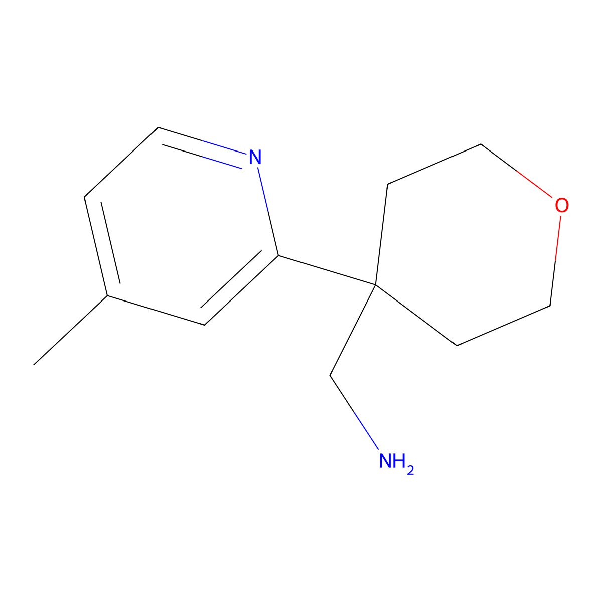 [4-(4-Methylpyridin-2-yl)oxan-4-yl]methanamine molecular structure, CAS 1439899-46-3