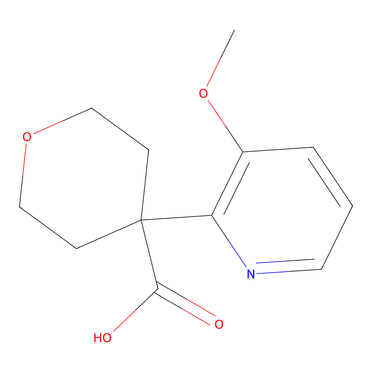 4-(3-Methoxypyridin-2-yl)oxane-4-carboxylic acid molecular structure, CAS 1439899-49-6