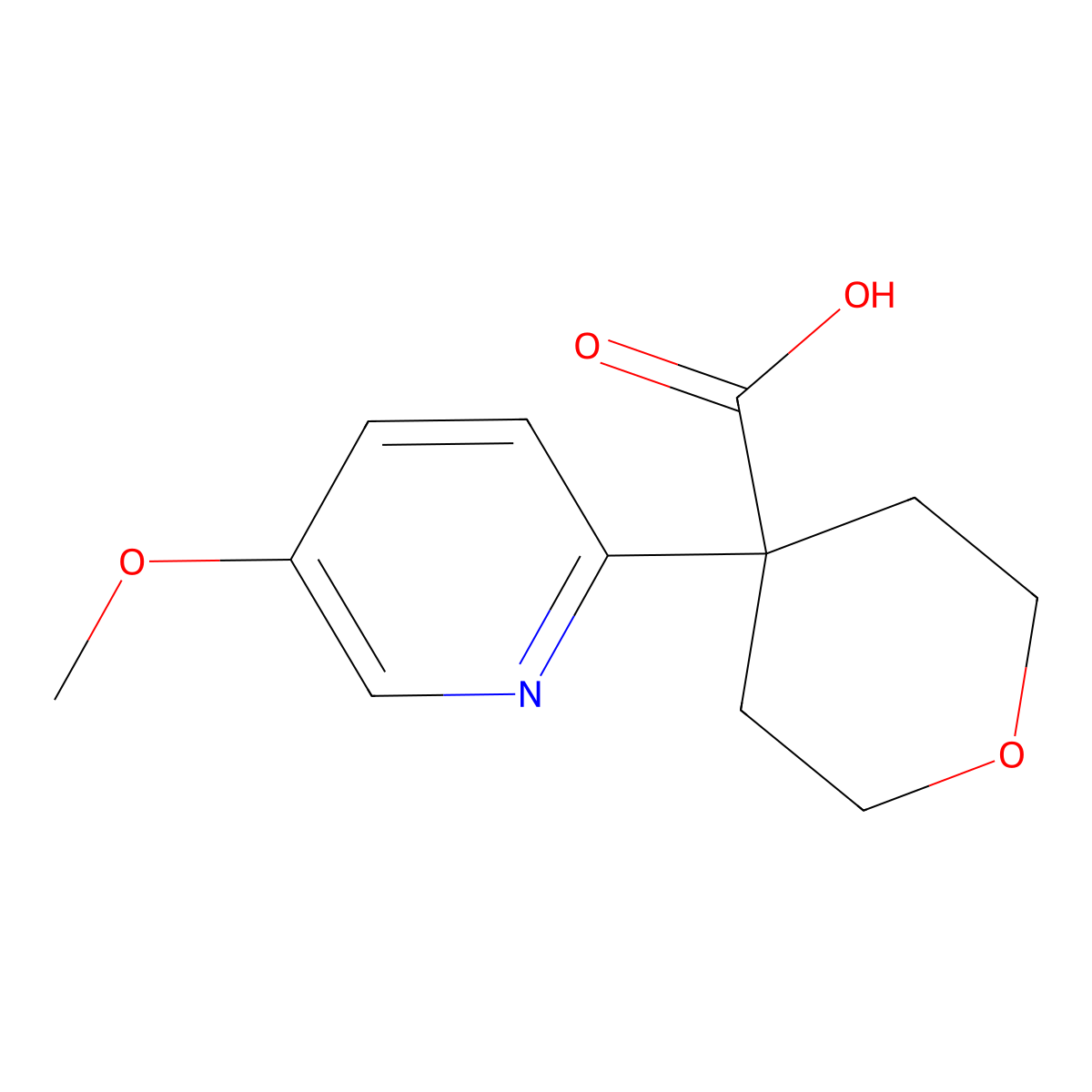4-(5-Methoxypyridin-2-yl)oxane-4-carboxylic acid molecular structure, CAS 1439899-52-1