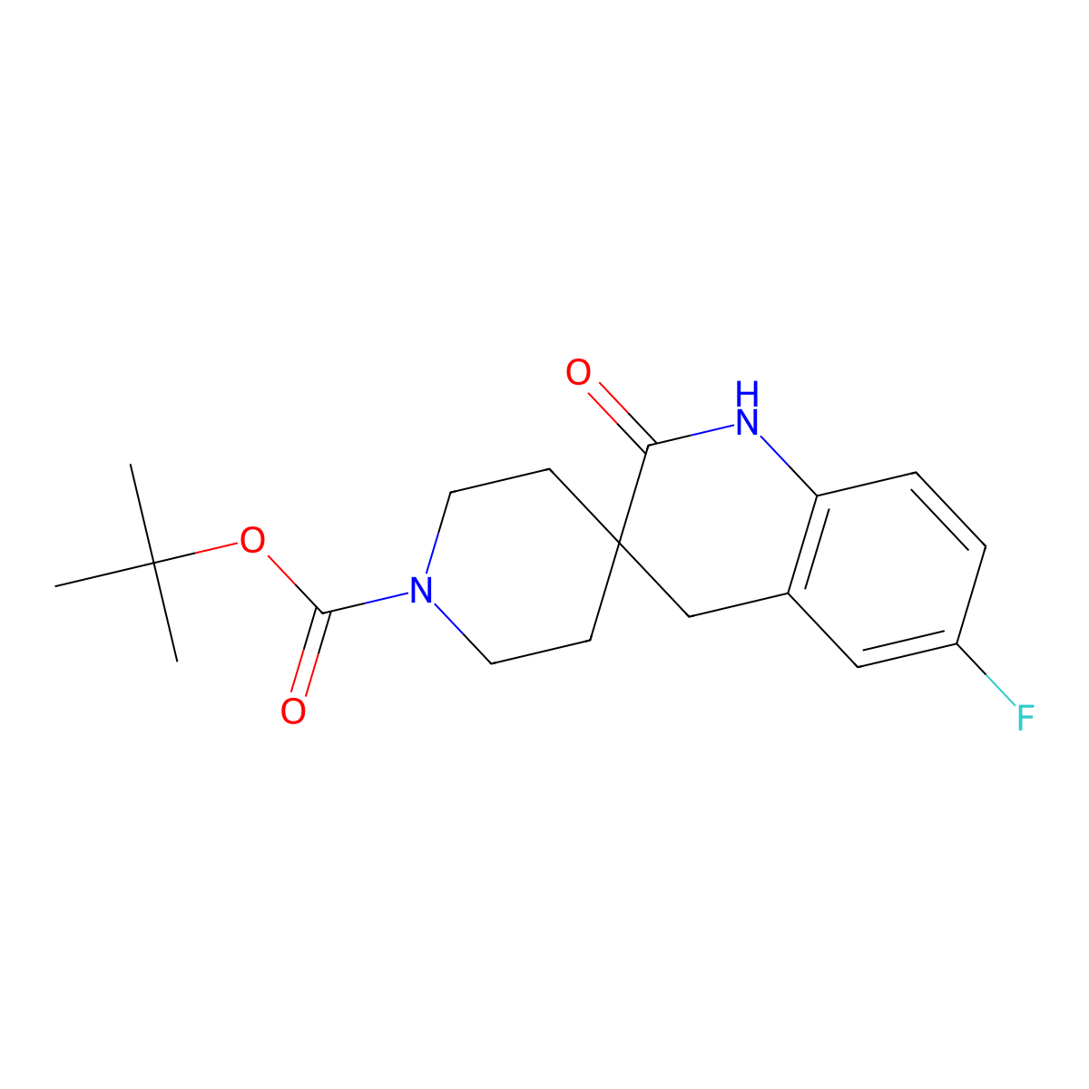 tert-Butyl 6'-fluoro-2'-oxo-2',4'-dihydro-1'H-spiro[piperidine-4,3'-quinoline]-1-carboxylate molecular structure, CAS 1439899-53-2