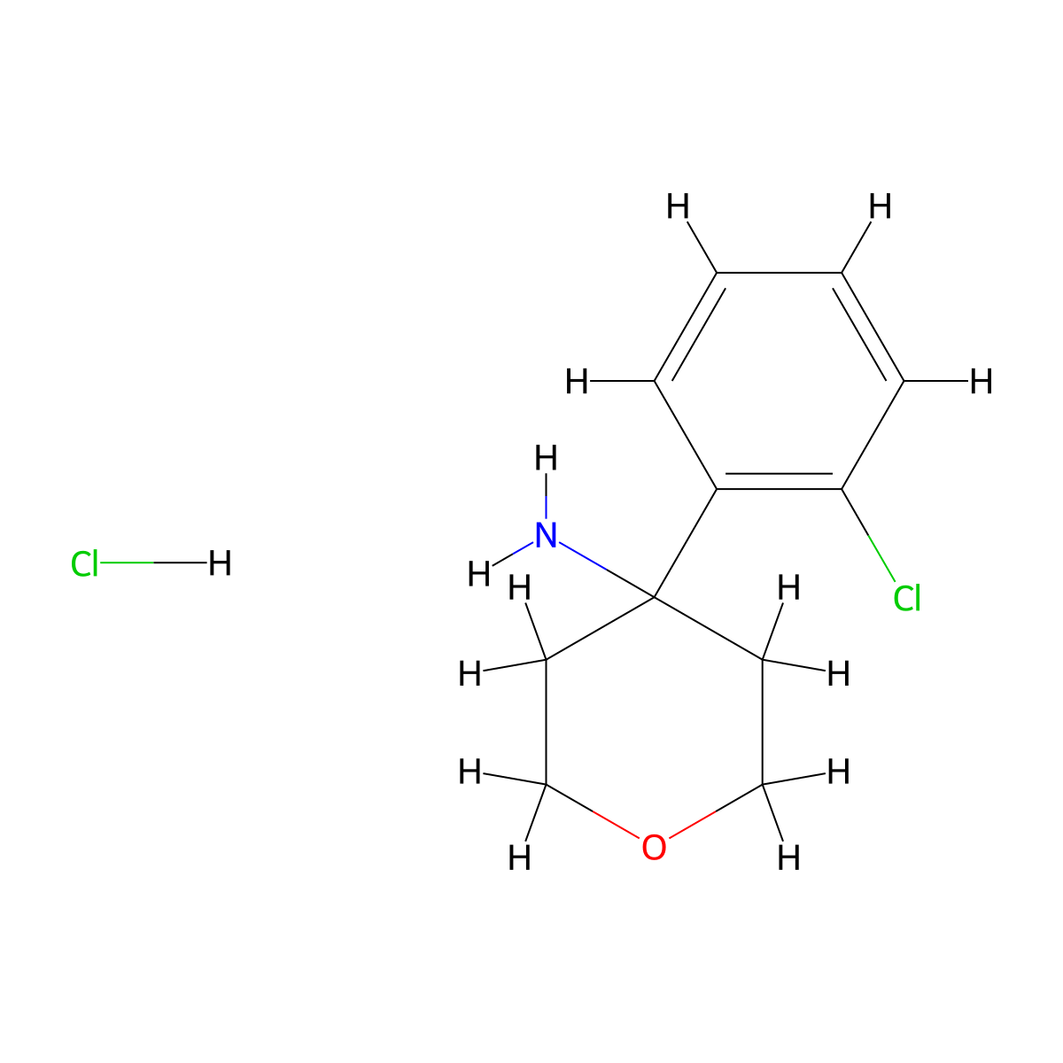 4-(2-Chlorophenyl)oxan-4-amine hydrochloride molecular structure, CAS 1439899-55-4