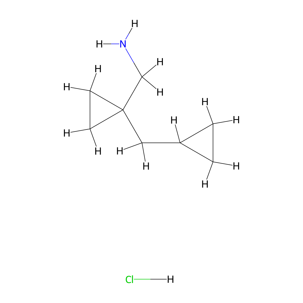(1-(Cyclopropylmethyl)cyclopropyl)methanamine hydrochloride molecular structure, CAS 1439899-57-6