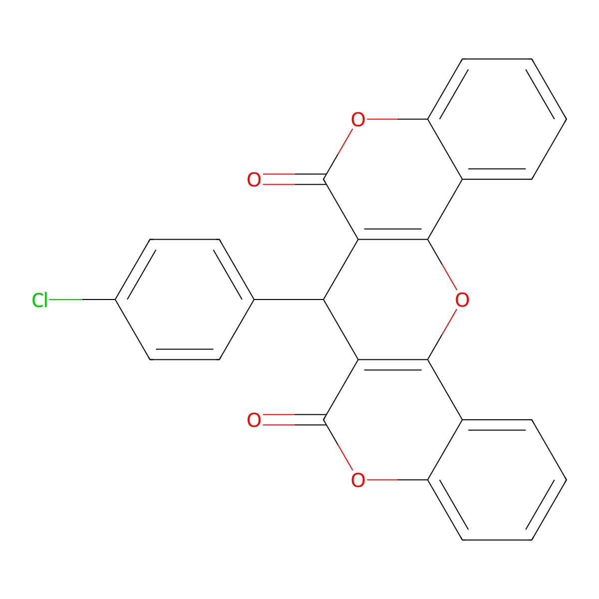 7-(4-chlorophenyl)-6H-pyrano[3,2-c:5,6-c']dichromene-6,8(7H)-dione molecular structure, CAS 14399-20-3