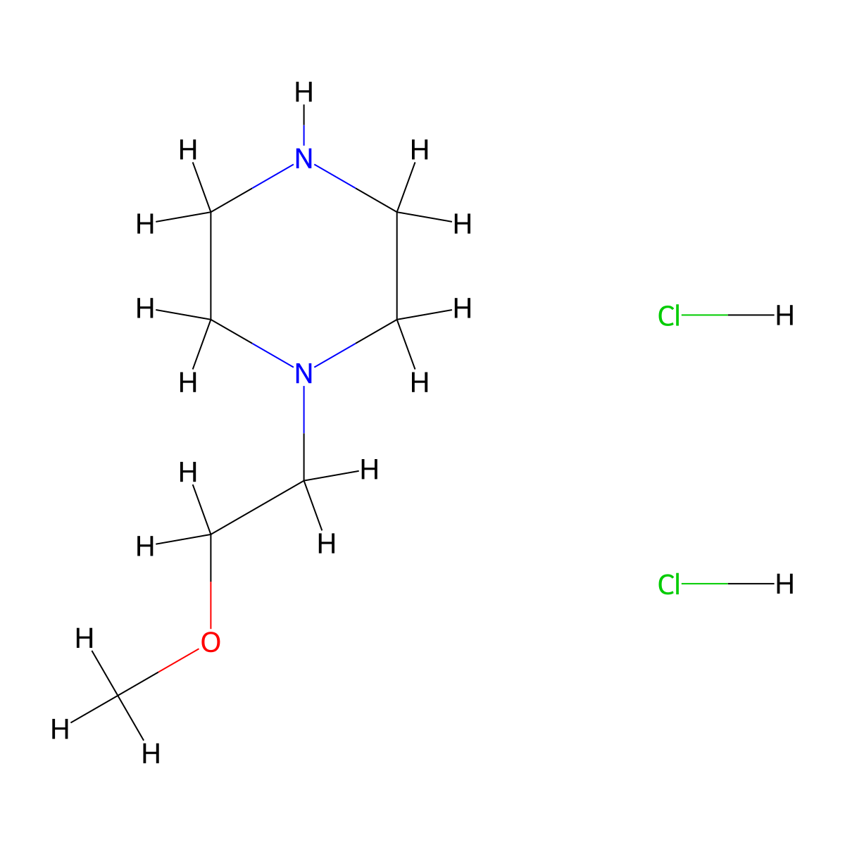 1-(2-Methoxyethyl)piperazine dihydrochloride molecular structure, CAS 14399-34-9