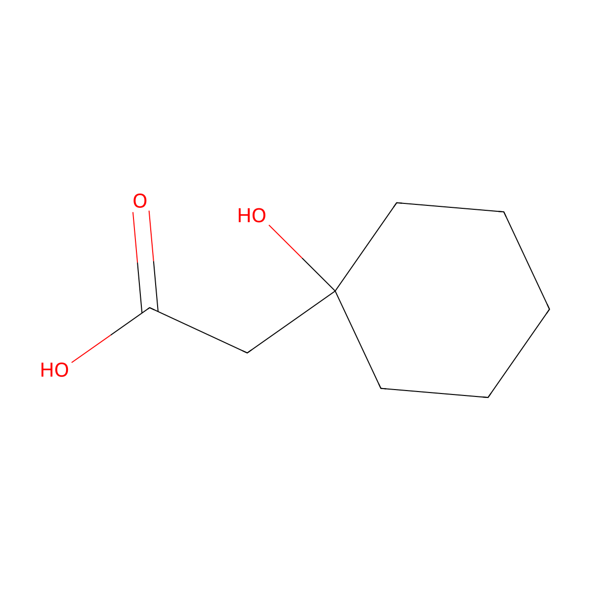 2-(1-Hydroxycyclohexyl)acetic acid molecular structure, CAS 14399-63-4