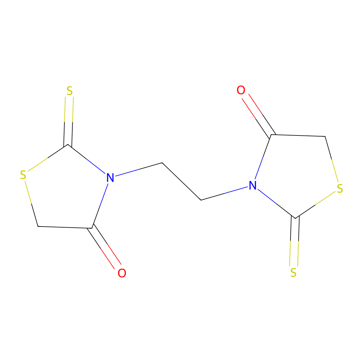 Rhodanine, 3,3'-ethylenedi- molecular structure, CAS 14399-78-1