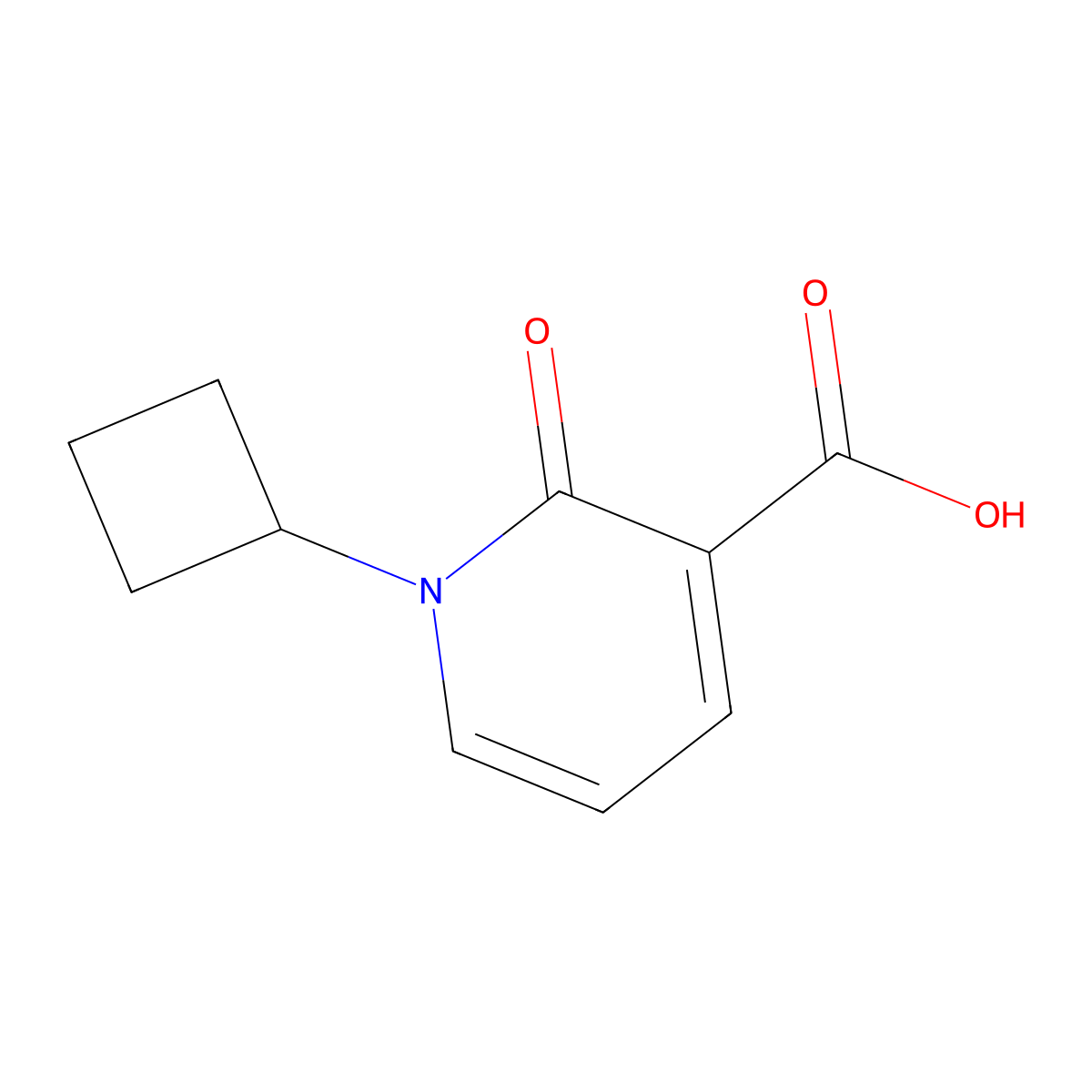 3-Pyridinecarboxylic acid, 1-cyclobutyl-1,2-dihydro-2-oxo- molecular structure, CAS 1439900-09-0