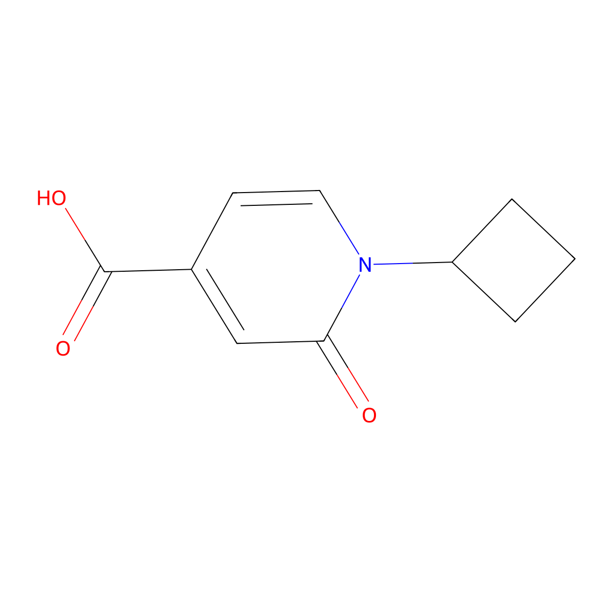 1-Cyclobutyl-2-oxo-1,2-dihydropyridine-4-carboxylic acid molecular structure, CAS 1439900-10-3