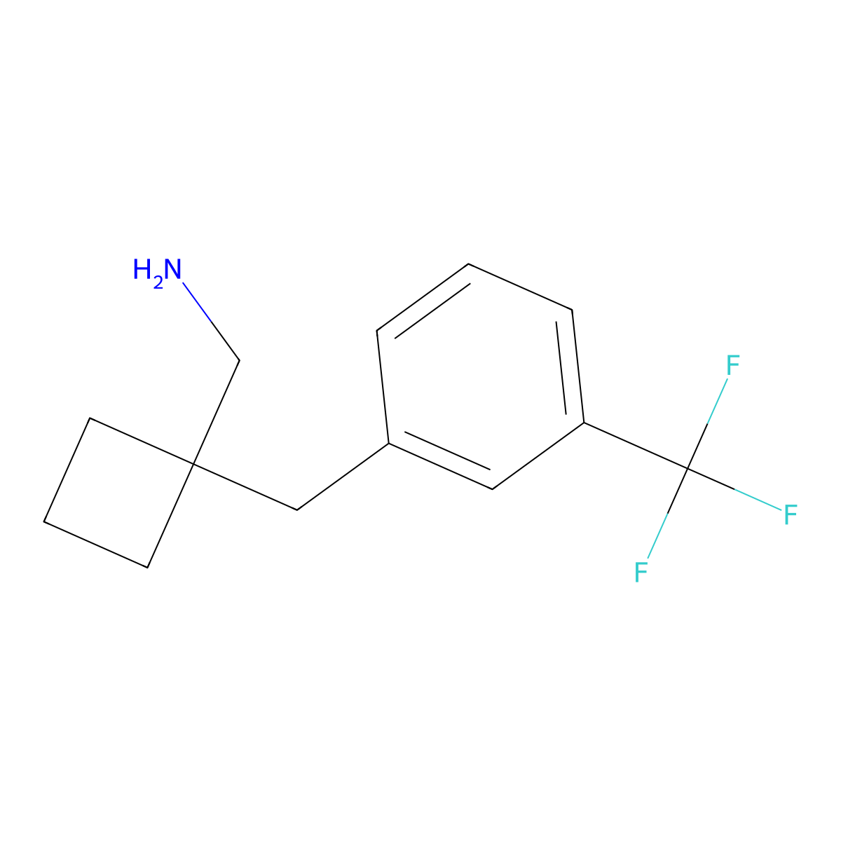 (1-[3-(Trifluoromethyl)phenyl]methyl-cyclobutyl)methanamine molecular structure, CAS 1439900-12-5