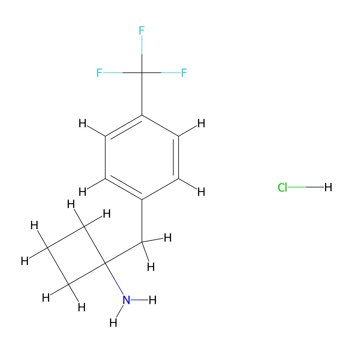 1-[4-(Trifluoromethyl)benzyl]cyclobutanamine hydrochloride molecular structure, CAS 1439900-16-9