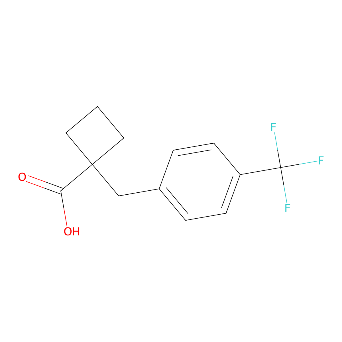 1-[4-(Trifluoromethyl)benzyl]cyclobutanecarboxylic acid molecular structure, CAS 1439900-17-0