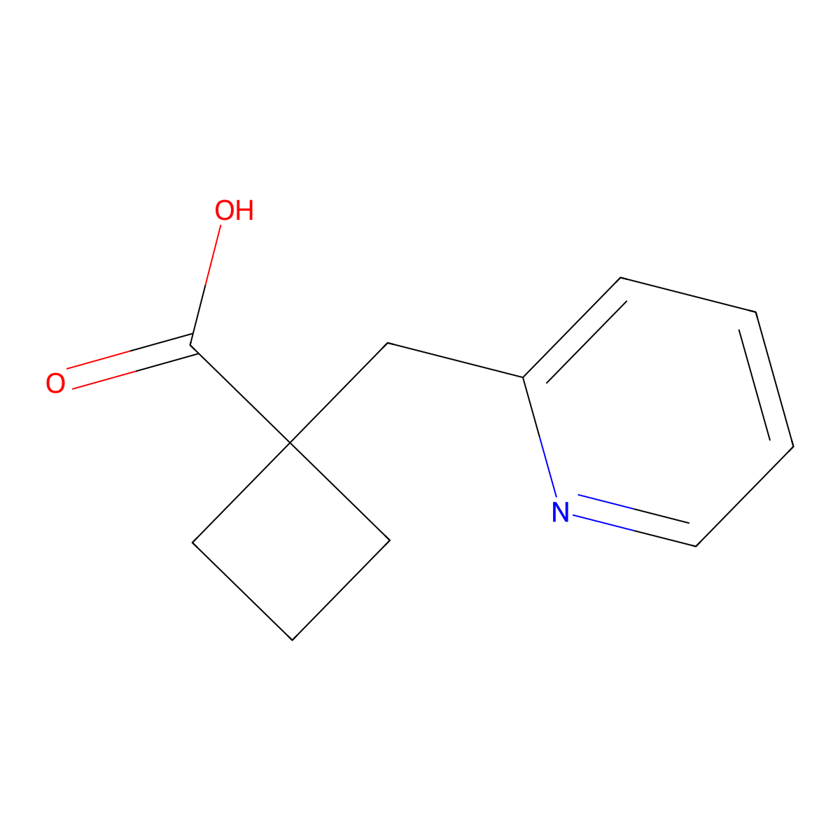 1-(Pyridin-2-ylmethyl)cyclobutanecarboxylic acid molecular structure, CAS 1439900-19-2