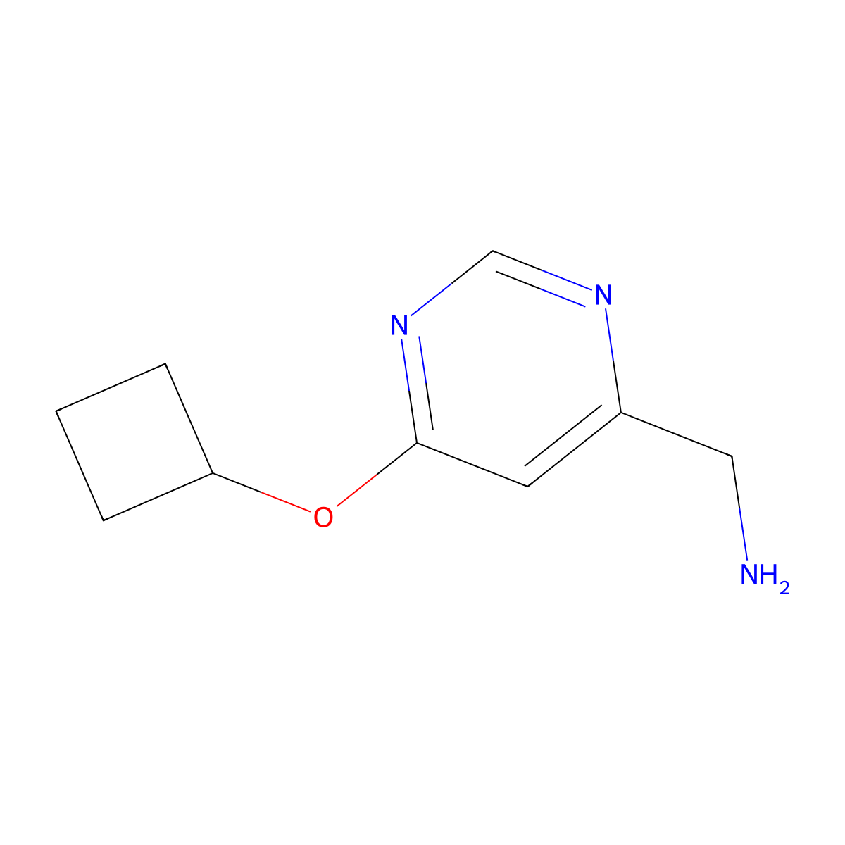 (6-Cyclobutoxypyrimidin-4-yl)methanamine molecular structure, CAS 1439900-22-7