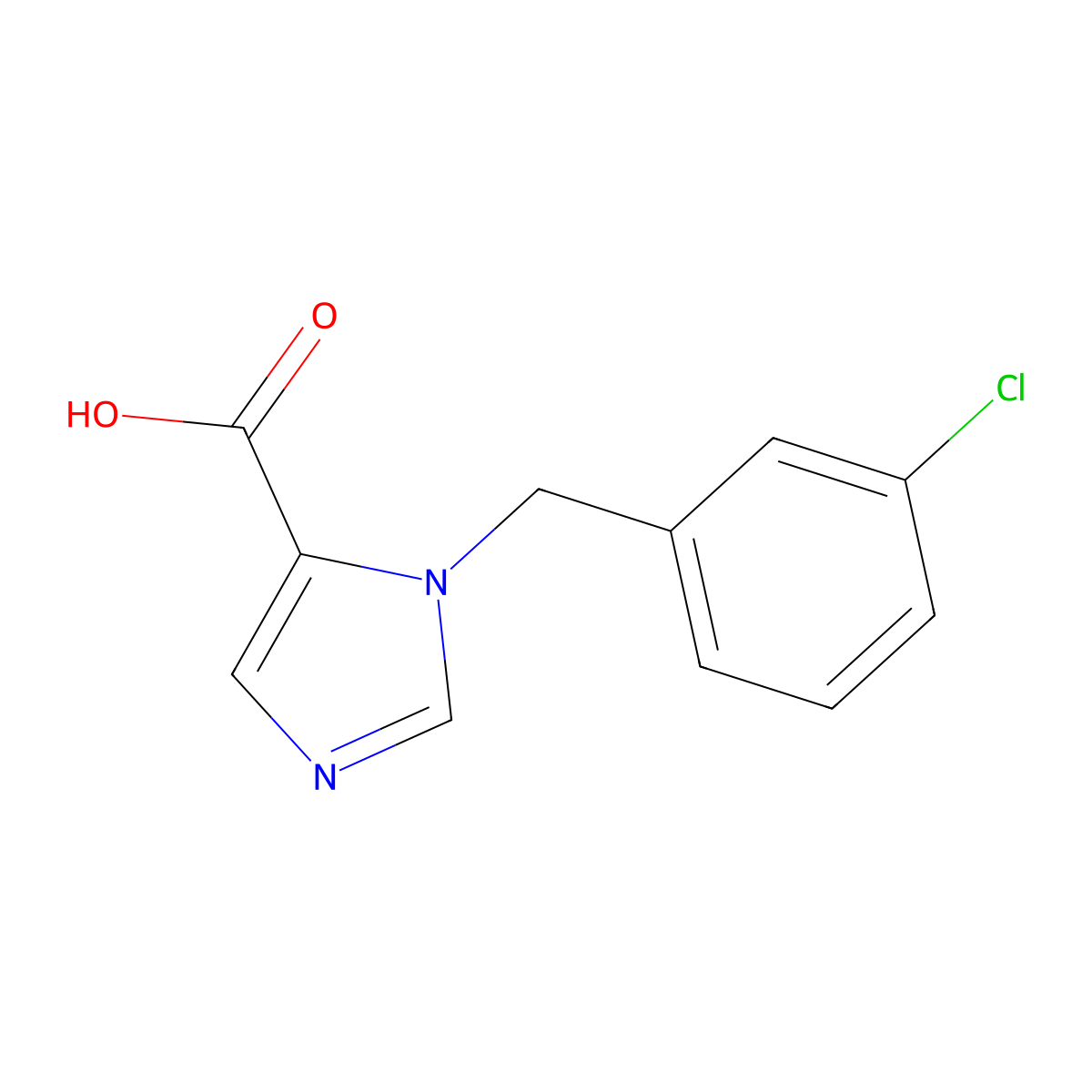 1-(3-Chlorobenzyl)-1H-imidazole-5-carboxylic acid molecular structure, CAS 1439900-24-9