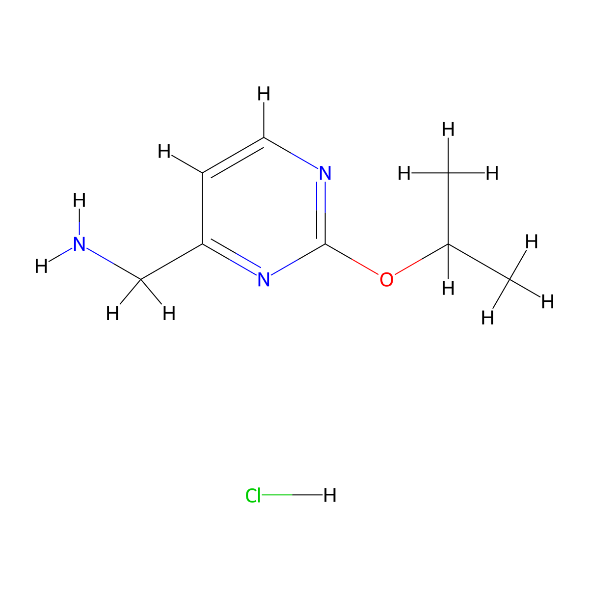 [2-(Propan-2-yloxy)pyrimidin-4-yl]methanamine hydrochloride molecular structure, CAS 1439900-25-0