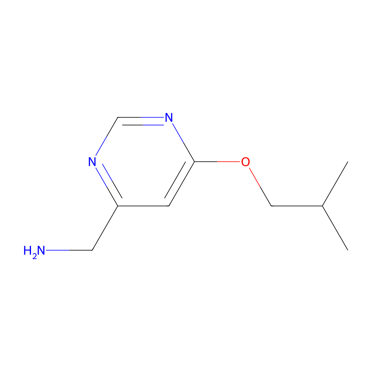 (6-Isobutoxypyrimidin-4-yl)methanamine molecular structure, CAS 1439900-26-1