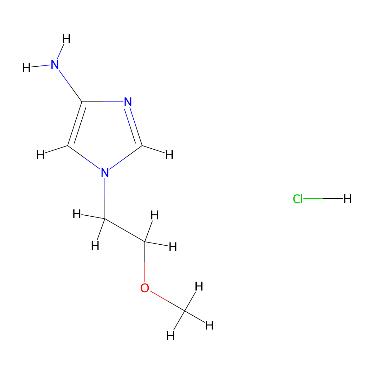 1-(2-Methoxyethyl)-1H-imidazol-4-amine hydrochloride molecular structure, CAS 1439900-27-2