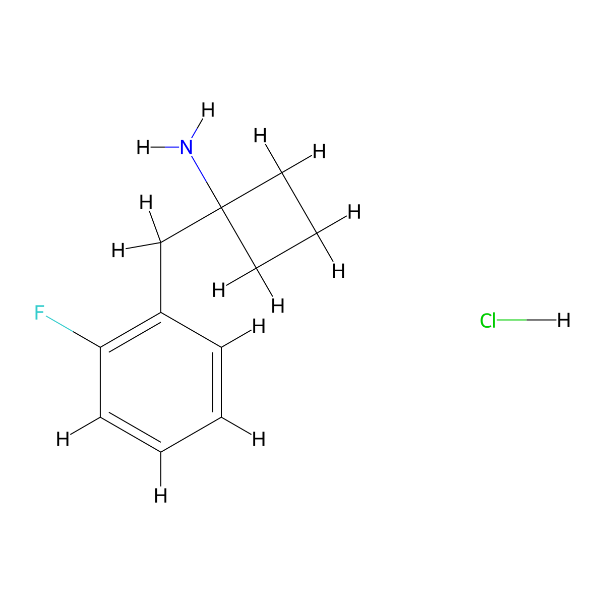 1-(2-Fluorobenzyl)cyclobutanamine hydrochloride molecular structure, CAS 1439900-29-4
