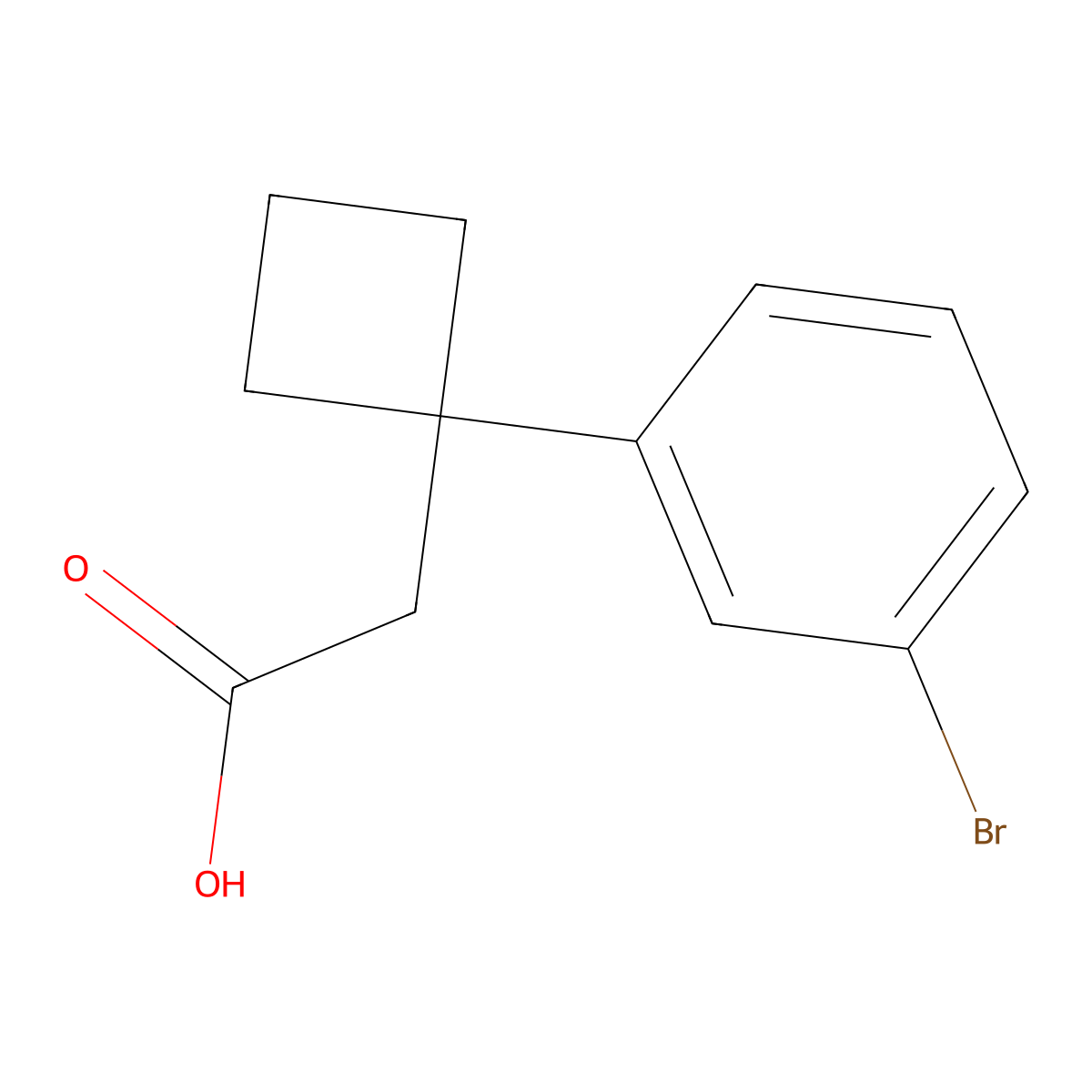 2-[1-(3-Bromophenyl)cyclobutyl]acetic acid molecular structure, CAS 1439900-31-8