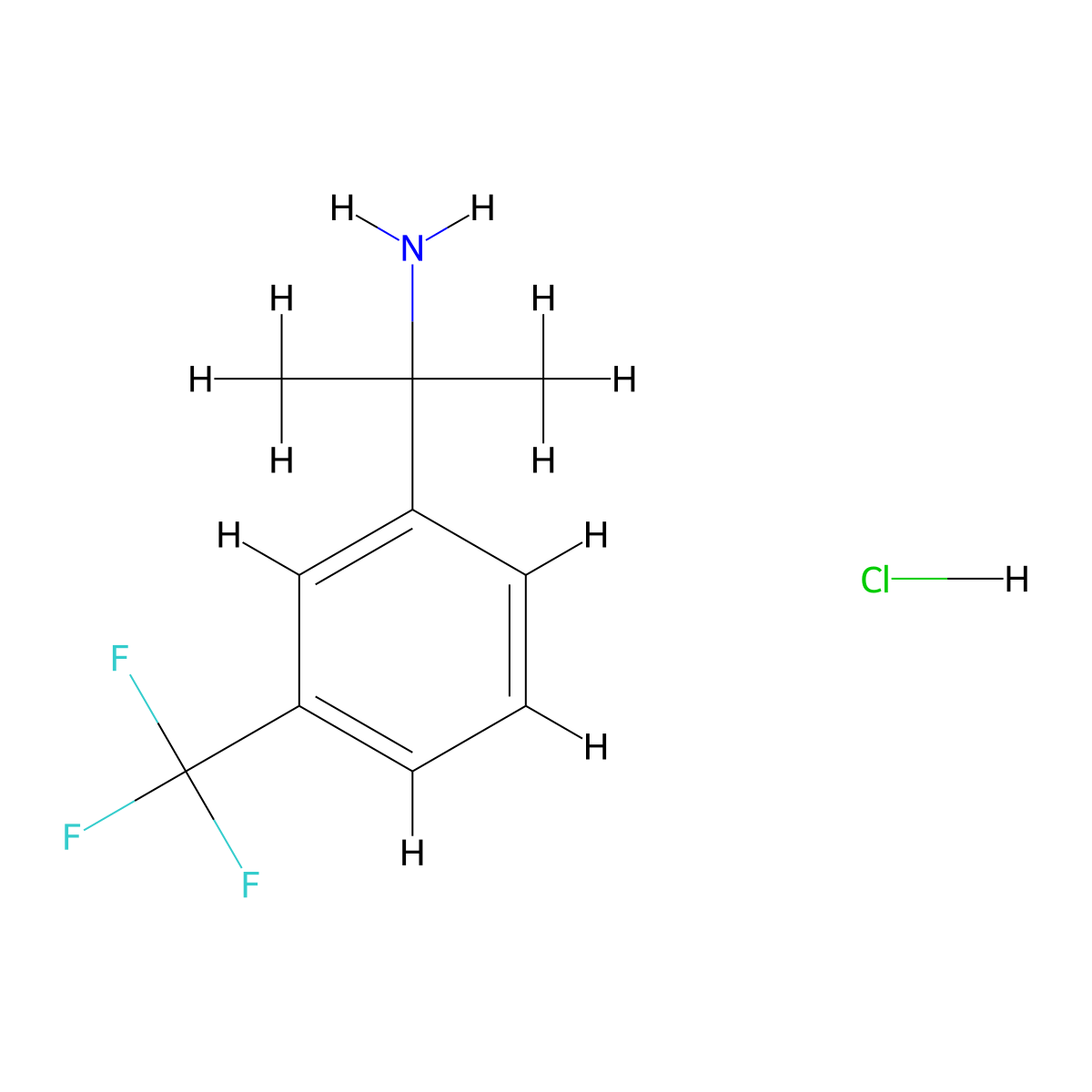 2-[3-(Trifluoromethyl)phenyl]propan-2-amine hydrochloride molecular structure, CAS 1439900-32-9