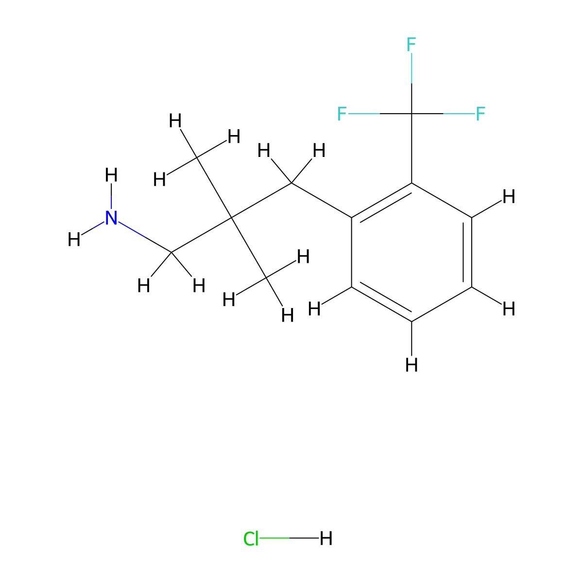 2,2-Dimethyl-3-[2-(trifluoromethyl)phenyl]propan-1-amine hydrochloride molecular structure, CAS 1439900-34-1
