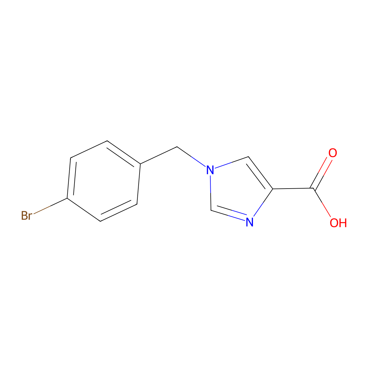 1-(4-Bromobenzyl)-1H-imidazole-4-carboxylic acid molecular structure, CAS 1439900-42-1