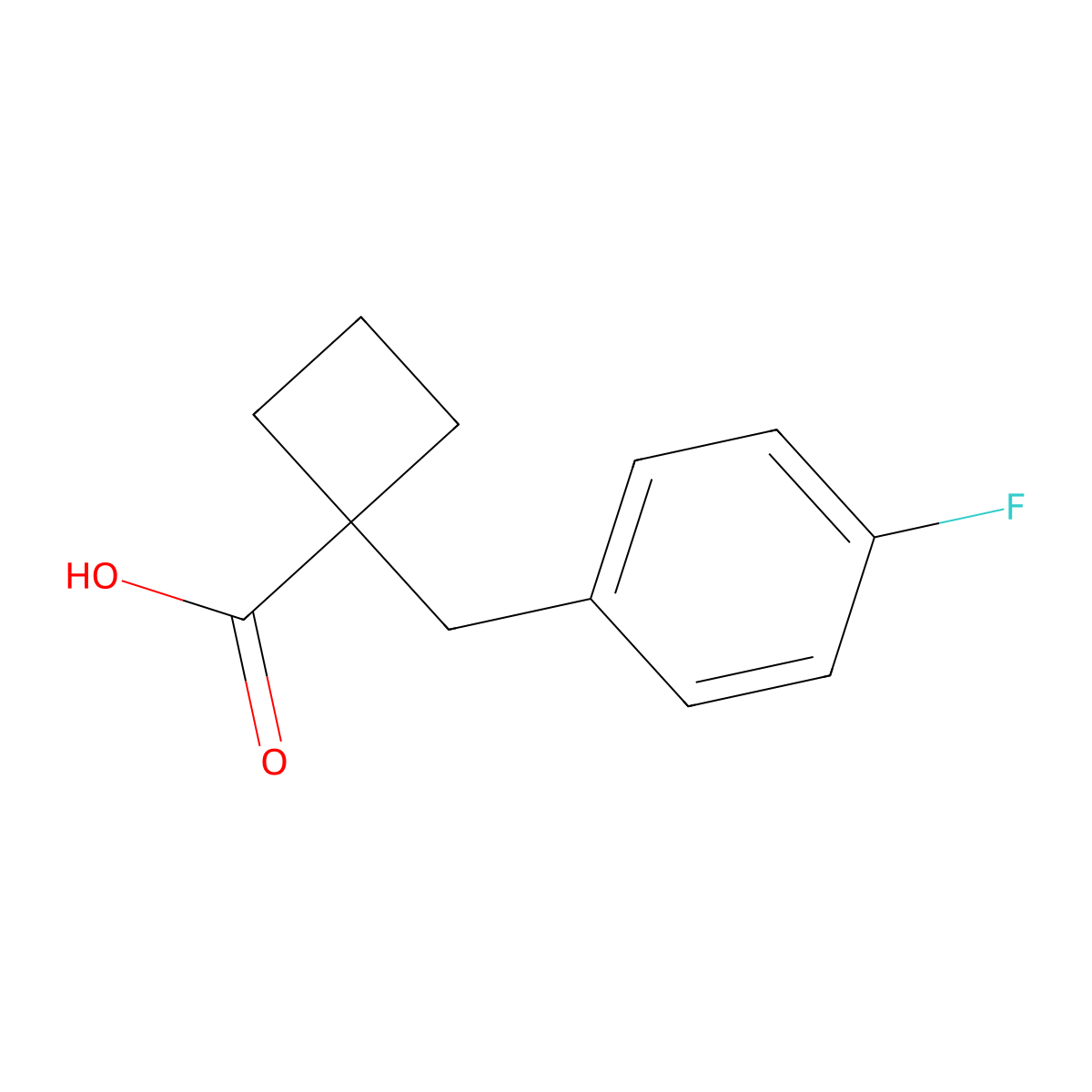 1-(4-Fluorobenzyl)cyclobutanecarboxylic acid molecular structure, CAS 1439900-45-4