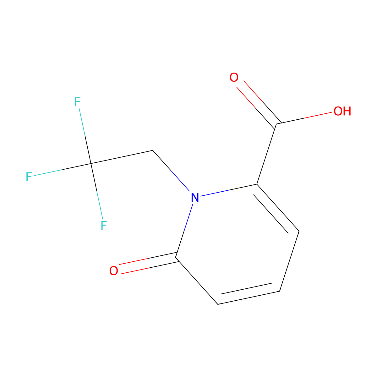 6-Oxo-1-(2,2,2-trifluoroethyl)-1,6-dihydropyridine-2-carboxylic acid molecular structure, CAS 1439900-46-5