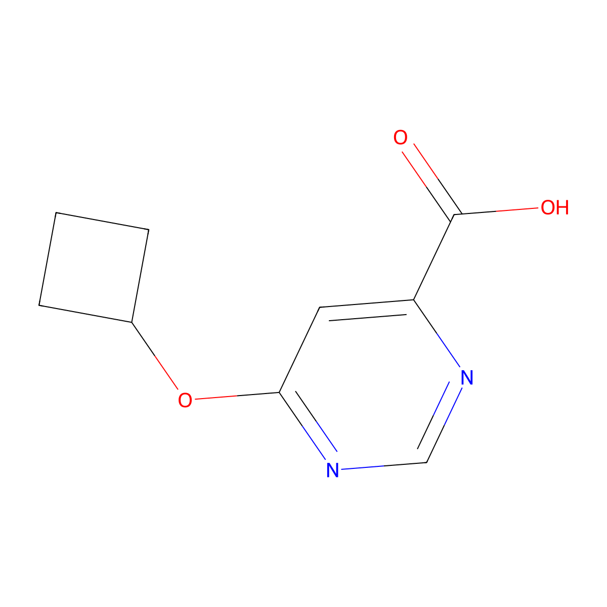 6-Cyclobutoxypyrimidine-4-carboxylic acid molecular structure, CAS 1439900-47-6