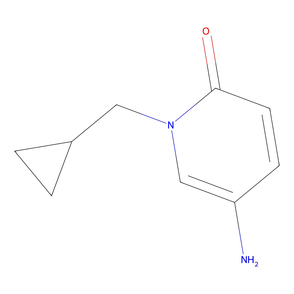 5-Amino-1-(cyclopropylmethyl)-1,2-dihydropyridin-2-one molecular structure, CAS 1439900-60-3