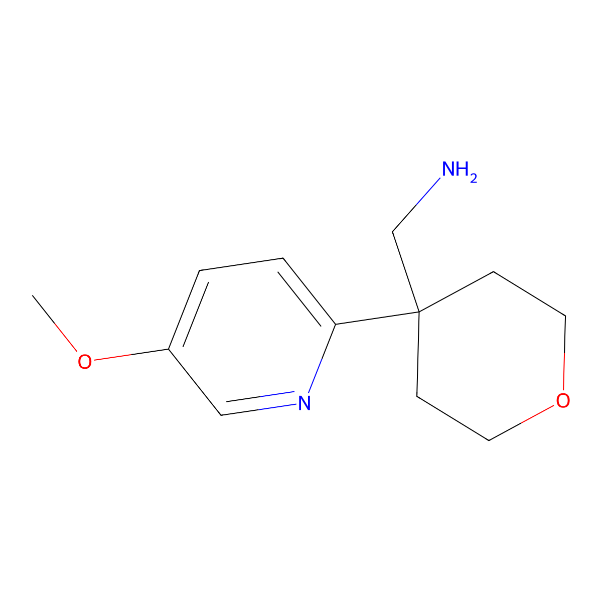 [4-(5-Methoxypyridin-2-yl)oxan-4-yl]methanamine molecular structure, CAS 1439900-62-5