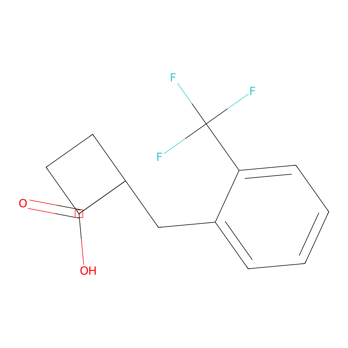 1-[2-(Trifluoromethyl)benzyl]cyclobutanecarboxylic acid molecular structure, CAS 1439900-63-6