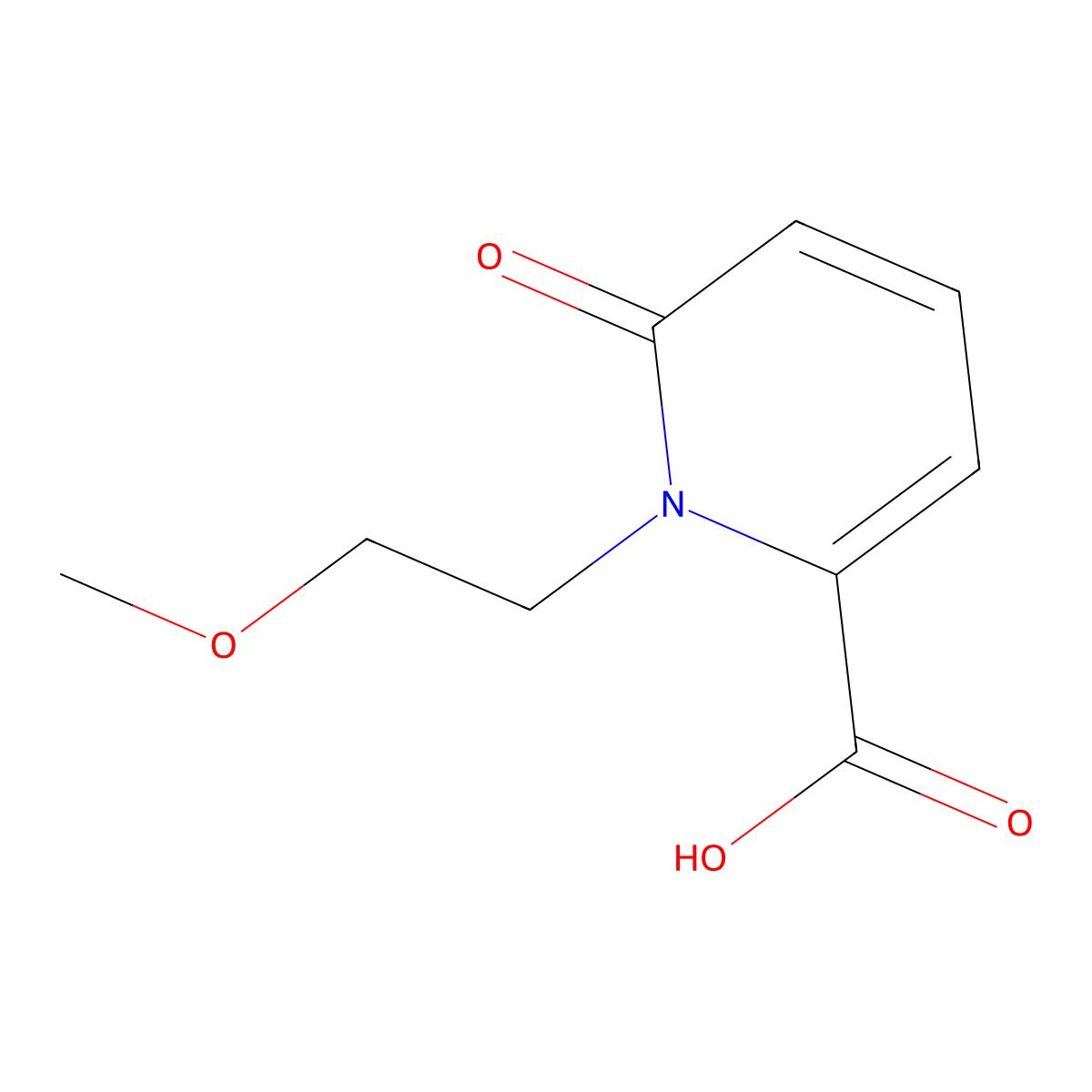 1-(2-Methoxyethyl)-6-oxo-1,6-dihydropyridine-2-carboxylic acid molecular structure, CAS 1439900-64-7