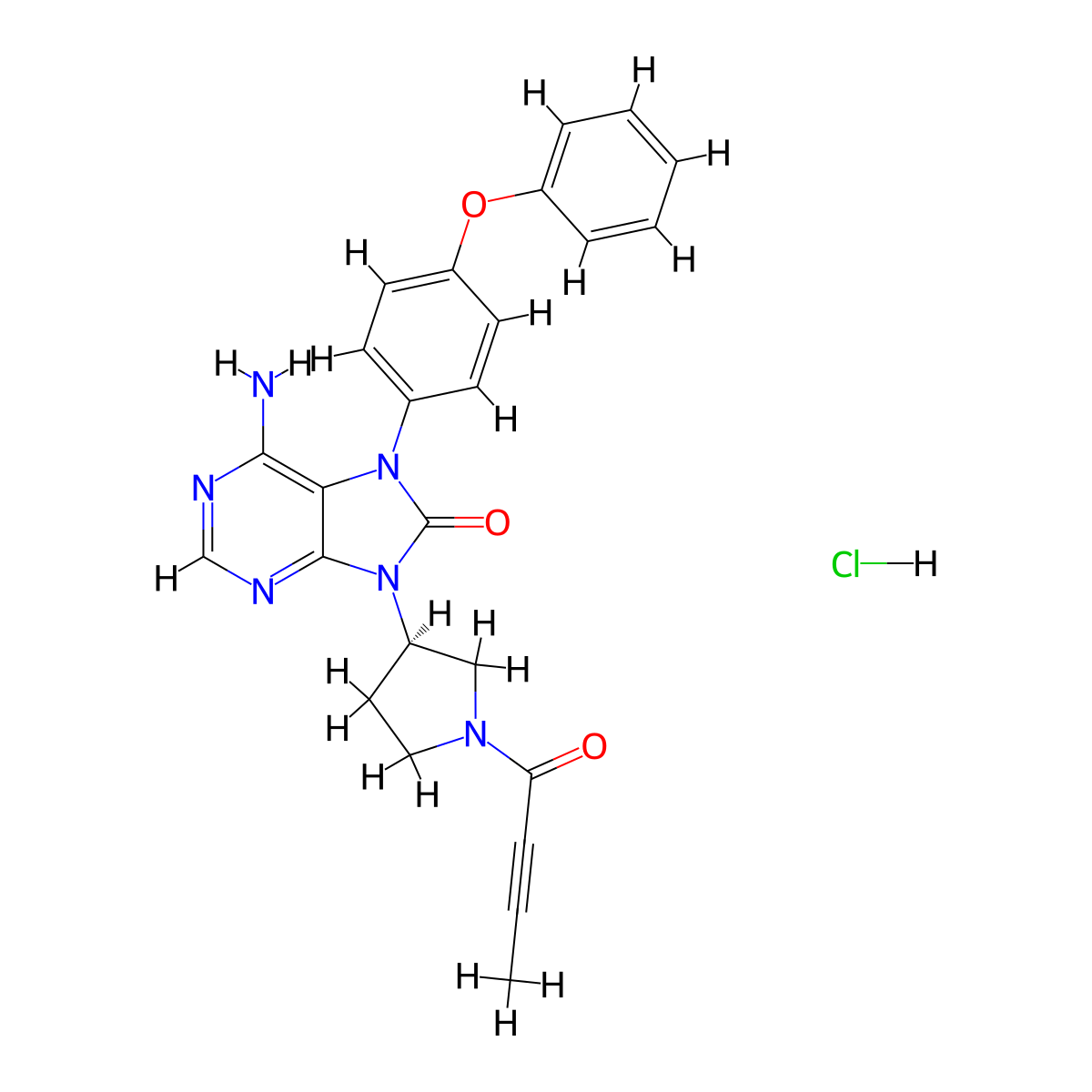 Tirabrutinib hydrochloride molecular structure, CAS 1439901-97-9