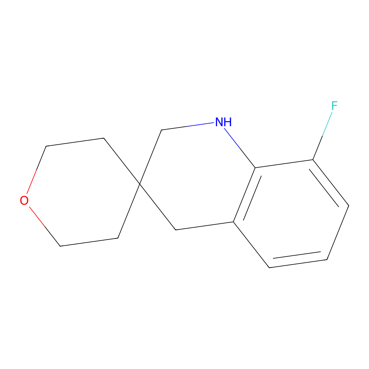 8'-Fluoro-2',4'-dihydro-1'H-spiro[oxane-4,3'-quinoline] molecular structure, CAS 1439902-17-6