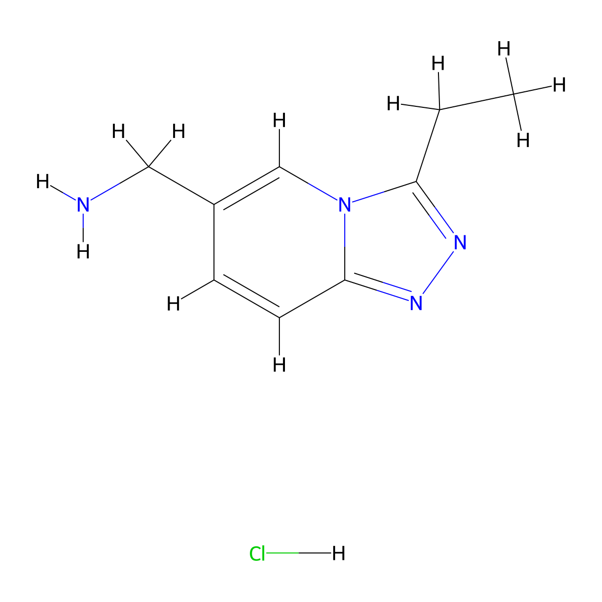 3-Ethyl-[1,2,4]triazolo[4,3-a]pyridin-6-yl-methanamine hydrochloride molecular structure, CAS 1439902-20-1