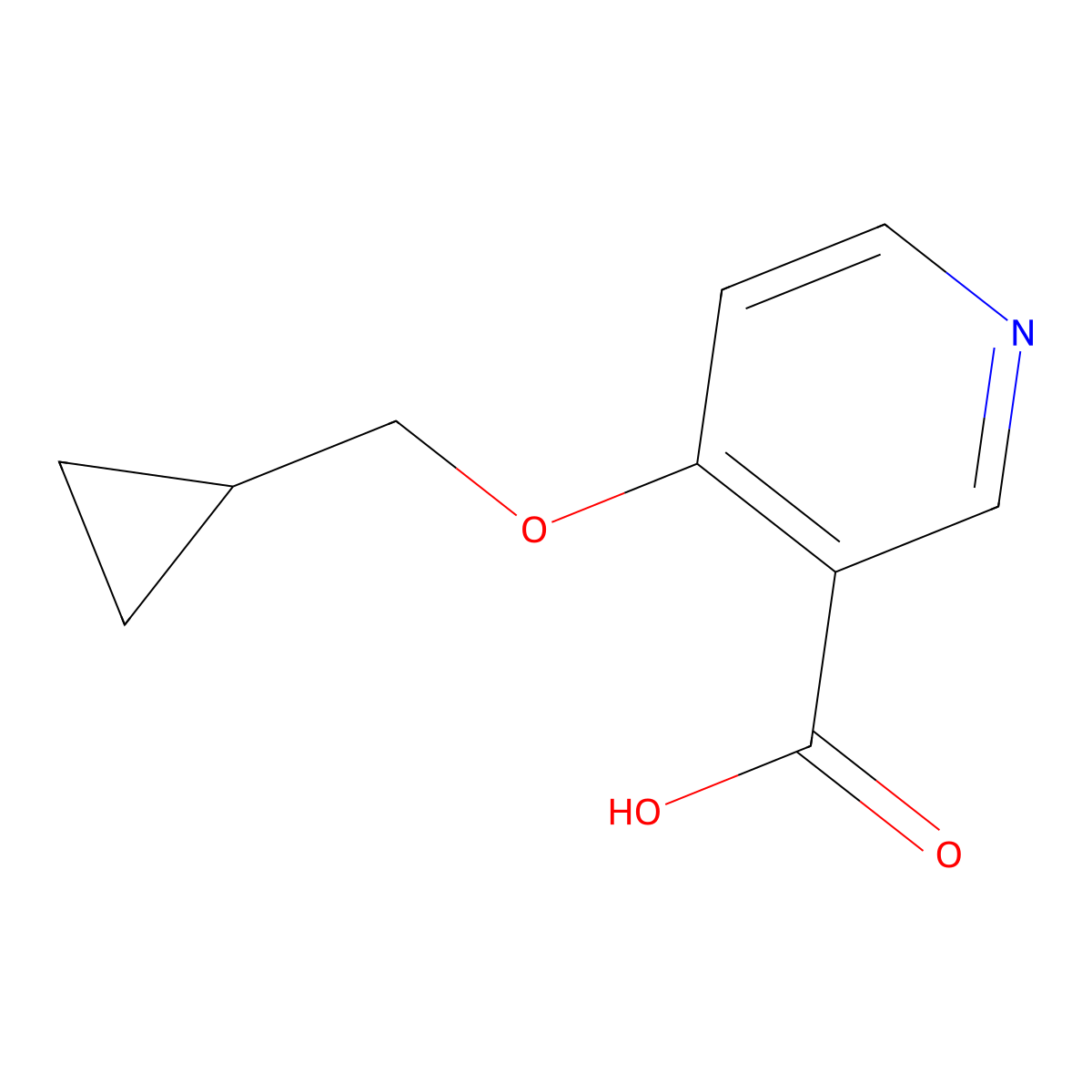 4-(Cyclopropylmethoxy)pyridine-3-carboxylic acid molecular structure, CAS 1439902-27-8