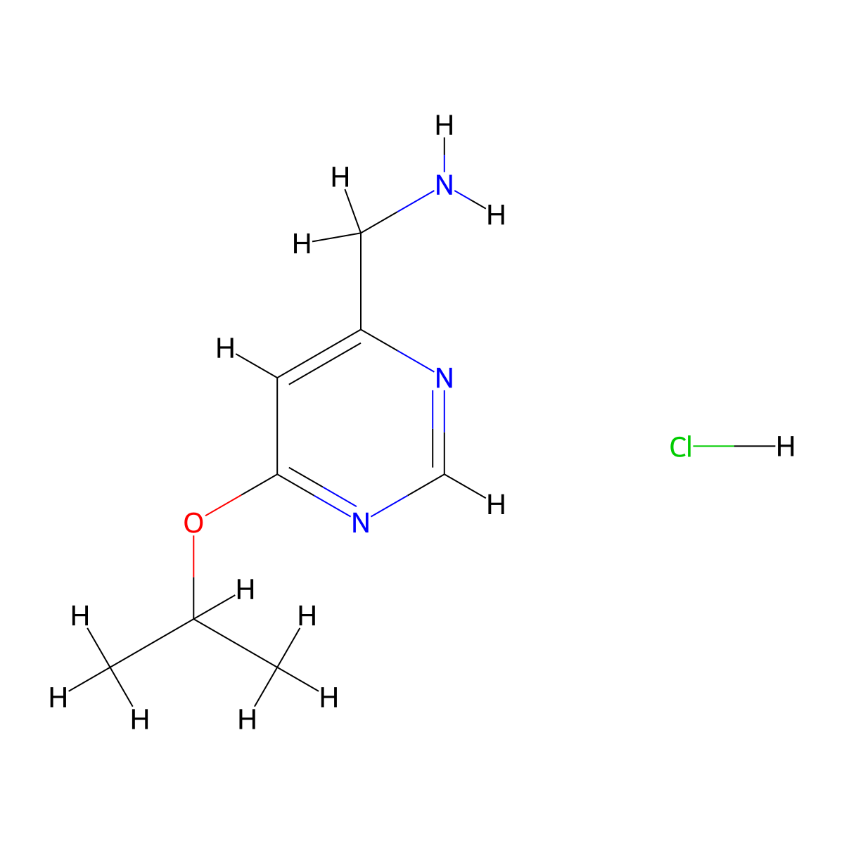 (6-Isopropoxypyrimidin-4-yl)methanamine hydrochloride molecular structure, CAS 1439902-34-7