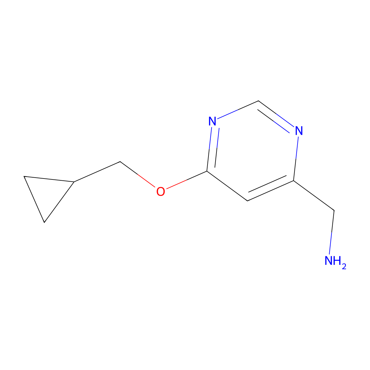 [6-(Cyclopropylmethoxy)pyrimidin-4-yl]methanamine molecular structure, CAS 1439902-41-6
