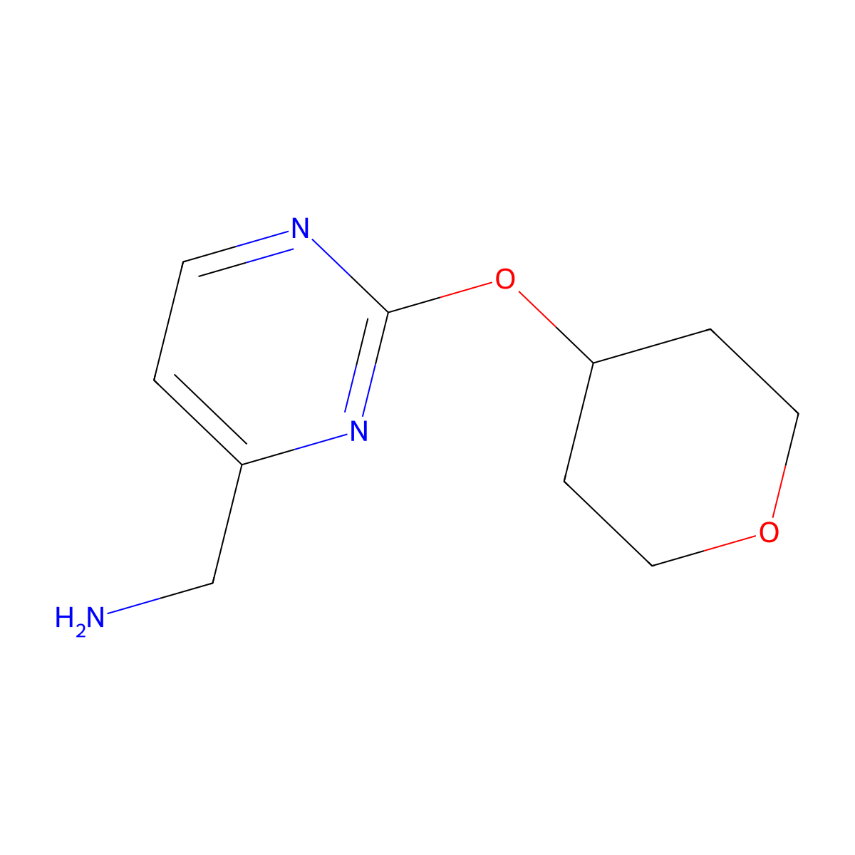 [2-(Oxan-4-yloxy)pyrimidin-4-yl]methanamine molecular structure, CAS 1439902-42-7