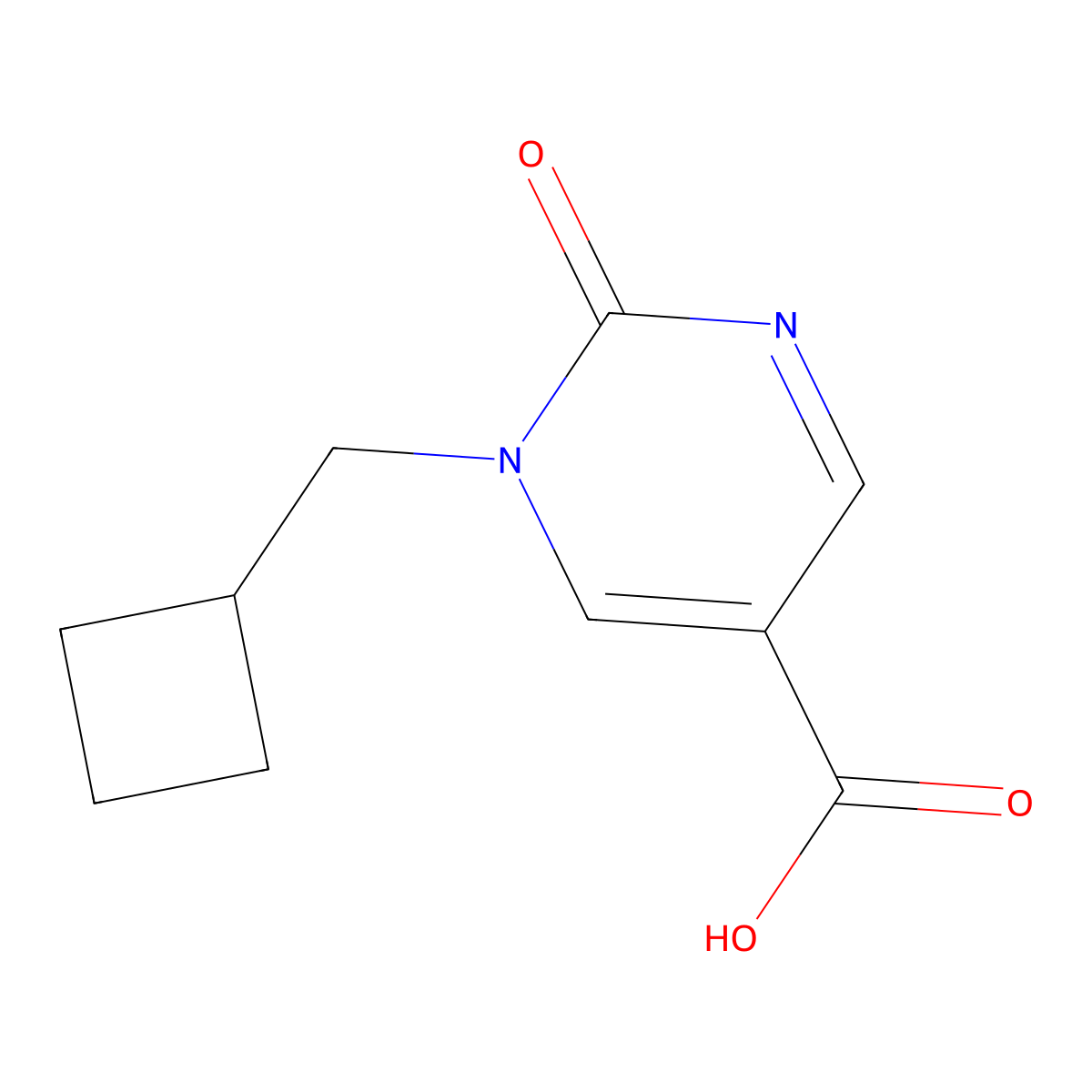 1-(Cyclobutylmethyl)-2-oxo-1,2-dihydropyrimidine-5-carboxylic acid molecular structure, CAS 1439902-45-0