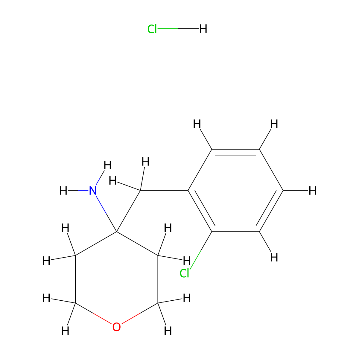 4-[(2-Chlorophenyl)methyl]oxan-4-amine hydrochloride molecular structure, CAS 1439902-49-4