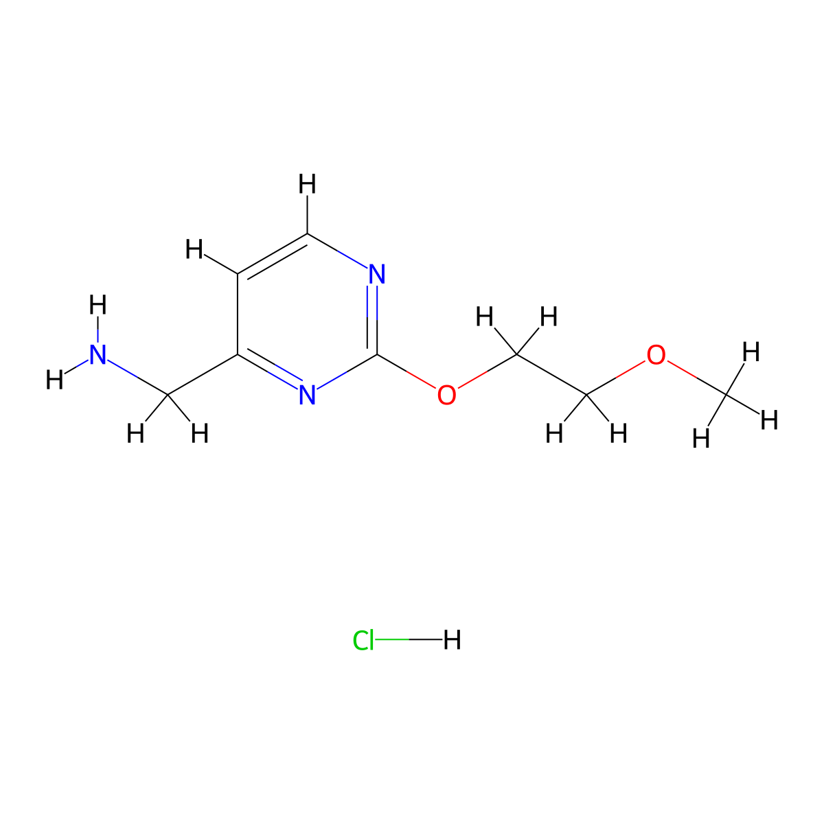 [2-(2-Methoxyethoxy)pyrimidin-4-yl]methanamine hydrochloride molecular structure, CAS 1439902-56-3