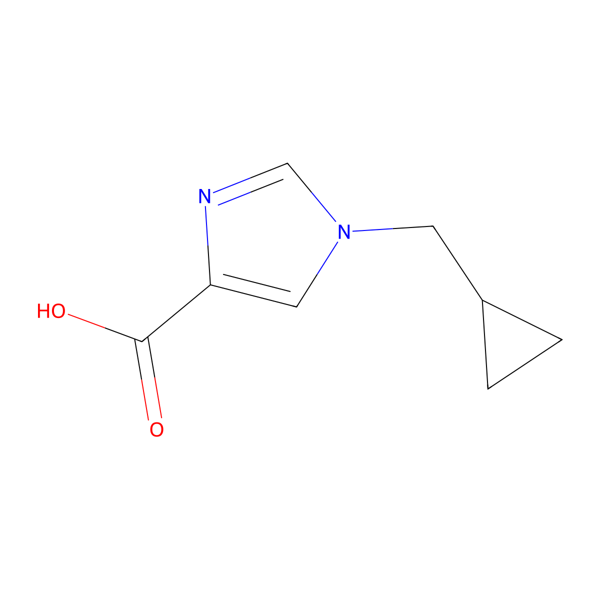 1-(Cyclopropylmethyl)-1H-imidazole-4-carboxylic acid molecular structure, CAS 1439902-57-4