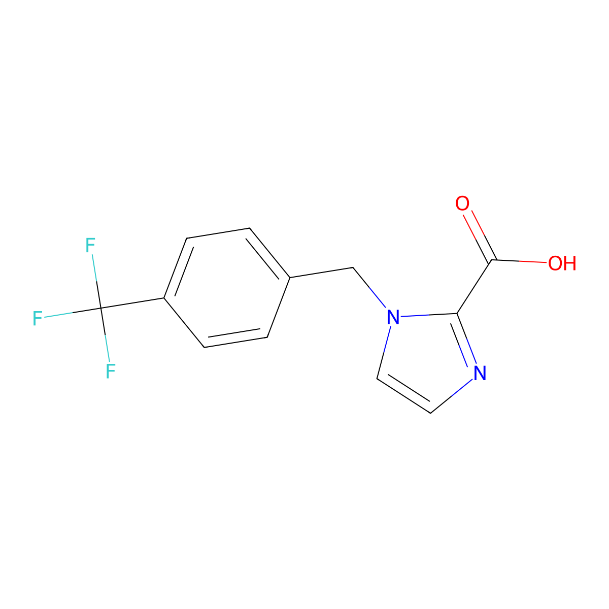 1-[4-(Trifluoromethyl)benzyl]-1H-imidazole-2-carboxylic acid molecular structure, CAS 1439902-58-5