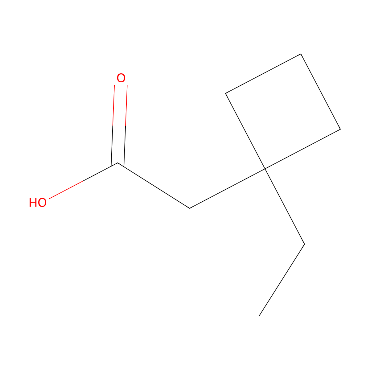 2-(1-Ethylcyclobutyl)acetic acid molecular structure, CAS 1439902-62-1