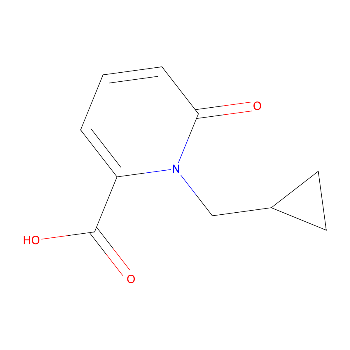 1-(Cyclopropylmethyl)-6-oxo-1,6-dihydropyridine-2-carboxylic acid molecular structure, CAS 1439902-81-4