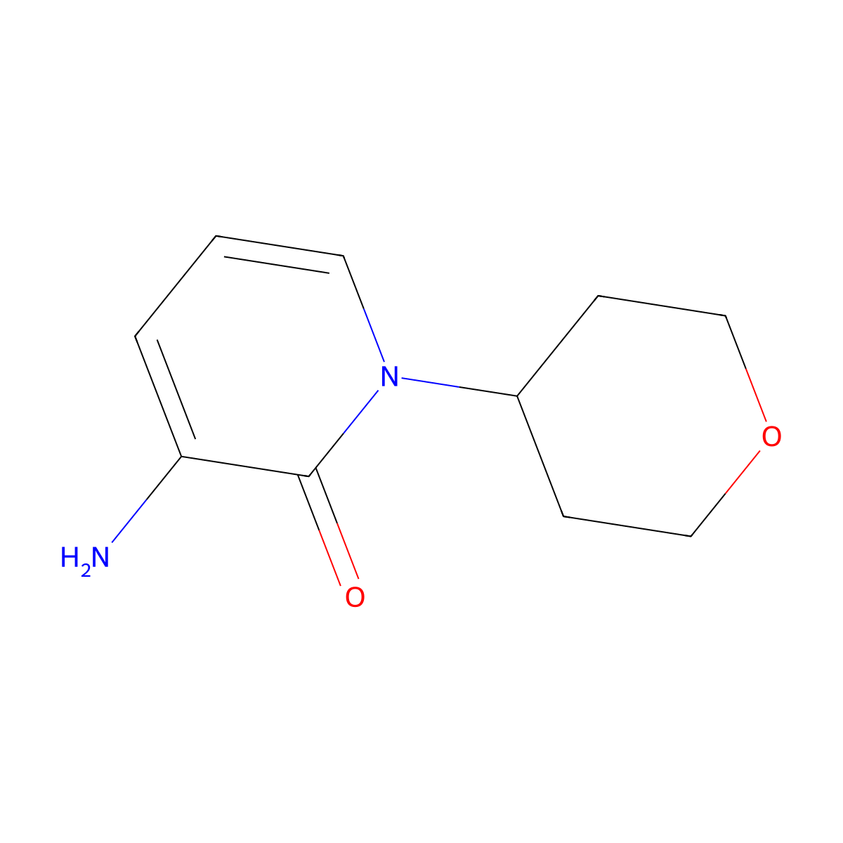 3-Amino-1-(oxan-4-yl)-1,2-dihydropyridin-2-one molecular structure, CAS 1439902-82-5