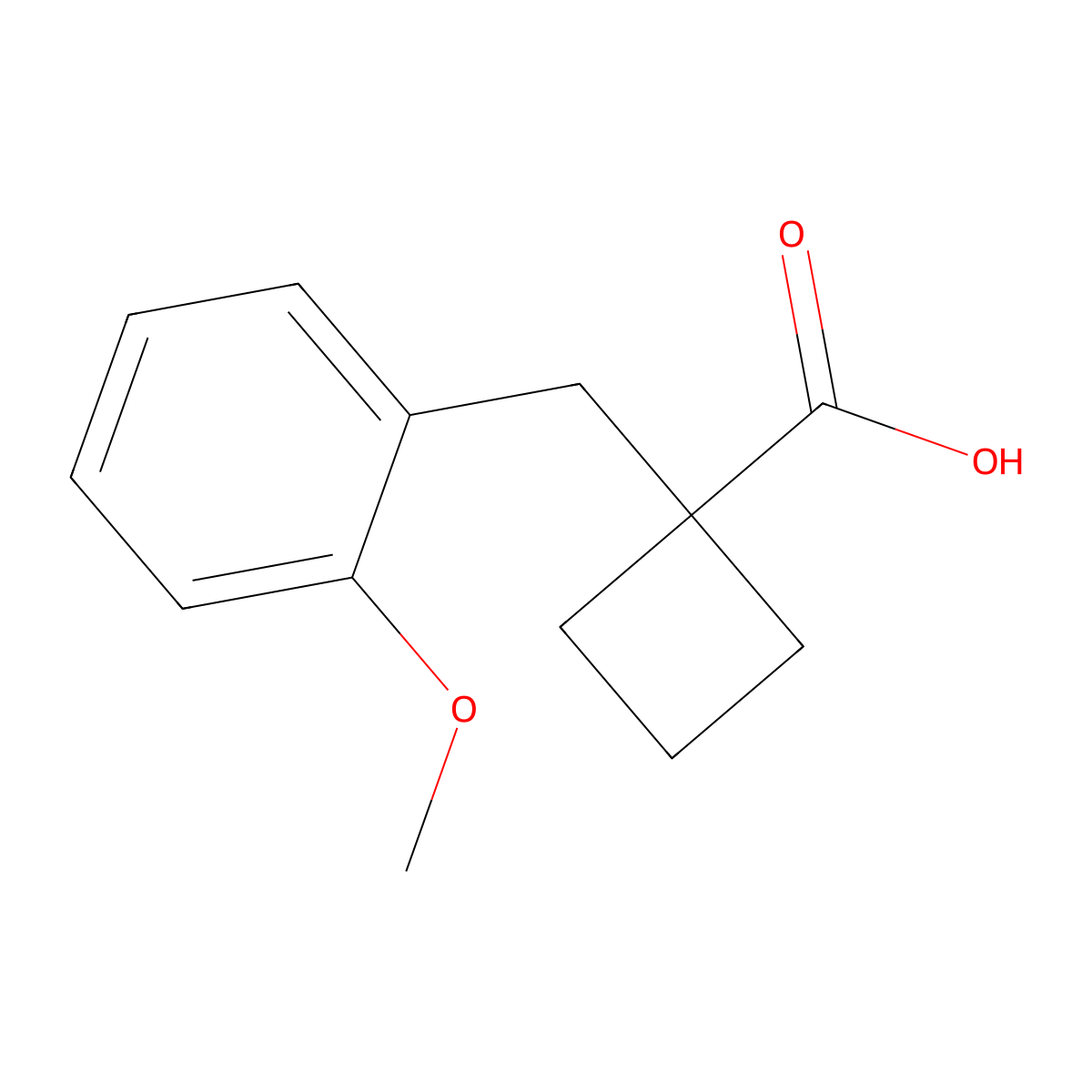 1-(2-Methoxybenzyl)cyclobutanecarboxylic acid molecular structure, CAS 1439902-86-9