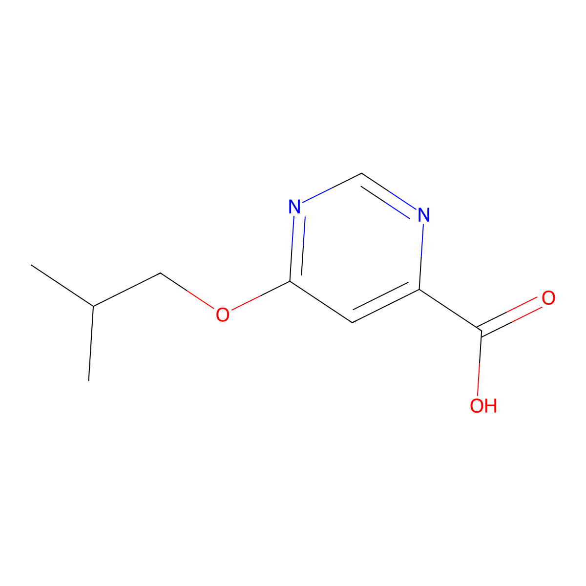 6-Isobutoxypyrimidine-4-carboxylic acid molecular structure, CAS 1439902-87-0